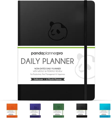Panda planificador Pro – El mejor planificador diario para felicidad & productividad – 8.5 x 11pulgadas cobertor suave – sin fecha – garantizada