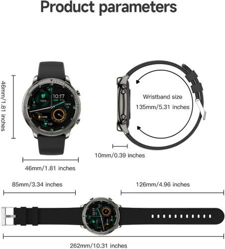 Miniatura 8 de AOLON Reloj inteligente para hombres y mujeres (respuesta/hacer llamadas), pantalla IPS HD de 1.46 pulgadas, rastreador de fitness, más de 100 modos