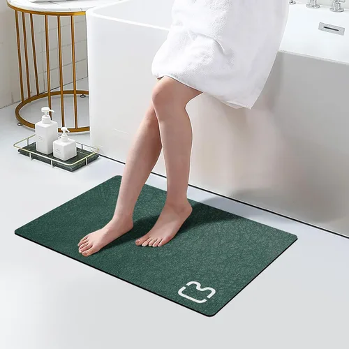 Miniatura 29 de RUERYA Tierra de Diatomeas Alfombras de Baño 23.6 x 15.7 pulgadas, Secado Rápido Súper Absorbente Base de Goma Antideslizante Alfombra de Baño