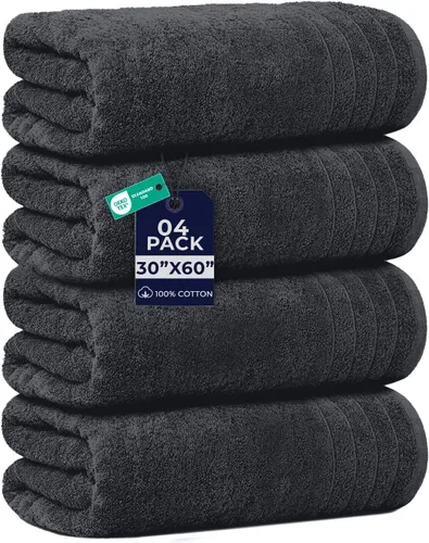 Miniatura 32 de DAN RIVER Paquete de 2 sábanas de baño de 35x70 pulgadas, sábanas de baño jumbo acanaladas para adultos, toallas grandes gruesas y absorbentes