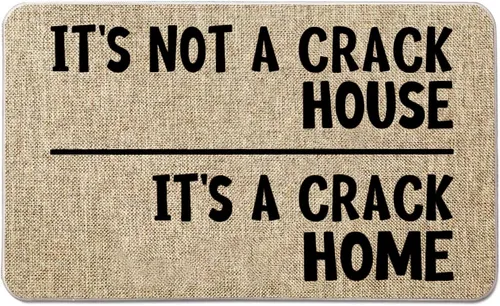 Tapete de bienvenida de granja para puerta delantera, con texto en inglés "It's Not A Crack House", divertido tapete de entrada de goma