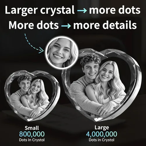 Miniatura 6 de Foto de cristal 3D, regalos personalizados de Navidad para mujeres, mamá, ella, esposa, pareja, novia, imagen personalizada grabada con láser