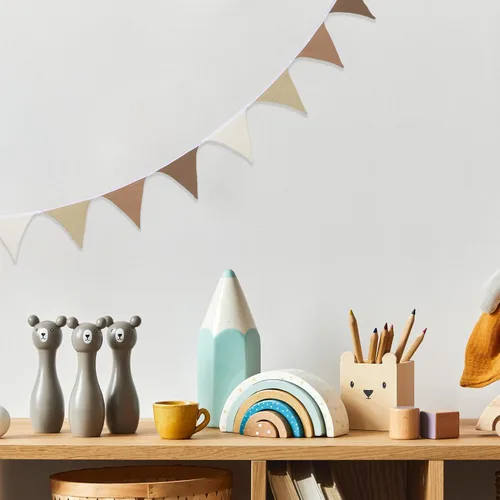 Miniatura 6 de Banderines, Banderas de Banderín, para Decoración de Habitación de Bebés y Niños Pequeños, para Decoración de Guardería, Cumpleaños de Bebé, Boda