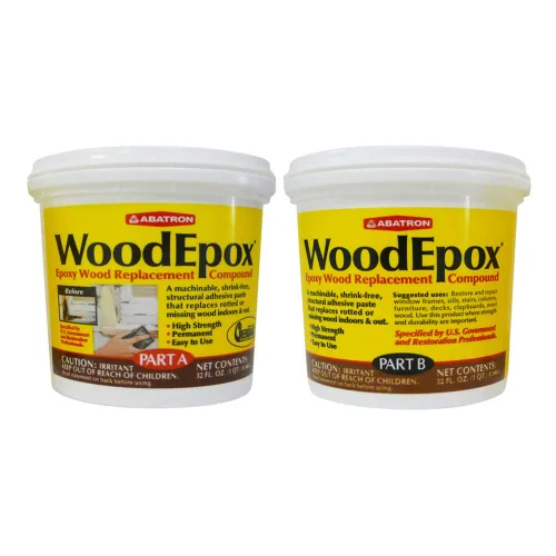 Miniatura 8 de Abatron WoodEpox Kit - 12 oz - Relleno adhesivo epoxi estructural de 2 partes - Masilla de relleno de madera Repara madera dañada, fácil de usar