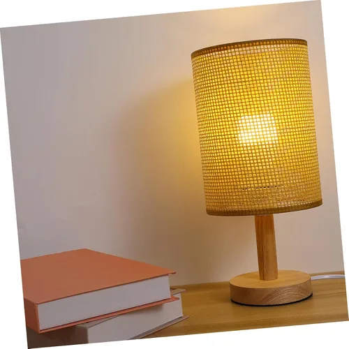 Miniatura 4 de Pantalla de lámpara tejida de ratán para lámparas de mesa, diseño de tambor rústico, cubierta de luz única para sala de estar, dormitorio