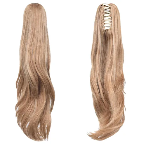 Miniatura 134 de Extensiones de cola de caballo de cabello rubio, extensiones de cola de caballo para mujer, pinza de extensiones de cabello rizado de 12 pulgadas