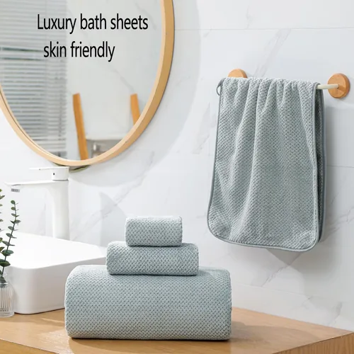 Miniatura 4 de YTYC Toallas, 39x78 pulgadas Sábanas de baño extragrandes para adultos Juegos de toallas de baño extra grandes de lujo de 6 Toallas de ducha súper
