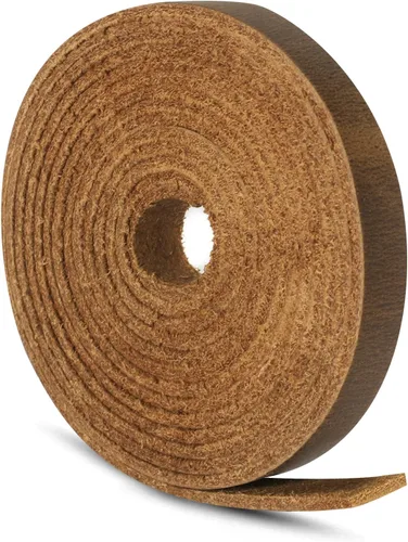 Miniatura 18 de Ringsun Tiras de cuero negro planas de 2 pulgadas de ancho para manualidades, tiras de cuero de grano completo, cordón de cuero para manualidades