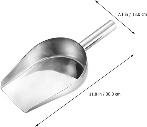 Miniatura 7 de Cuchara de hielo de acero inoxidable para máquina de hielo, cuchara de metal para alimentos, cuchara grande para alimentos, palas de cubo de hielo