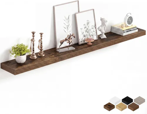 Miniatura 75 de Fun Memories Estantes flotantes de 16 pulgadas para pared, estantes de 8 pulgadas de profundidad para baño, dormitorio, cocina, montaje en pared