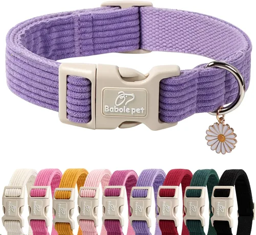 Miniatura 28 de Collar de perro de nailon de Babole Pet - Collares ajustables de cinturilla suave de nailon negro para perros pequeños, medianos y grandes, collar