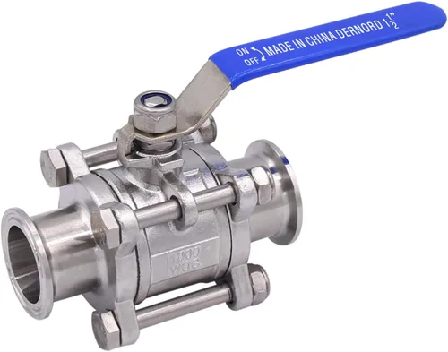 Miniatura 11 de DERNORD Válvula de bola sanitaria de 1 pulgada para trébol de tres abrazaderas de 1.5 pulgadas, acero inoxidable 304, revestimiento de PTFE