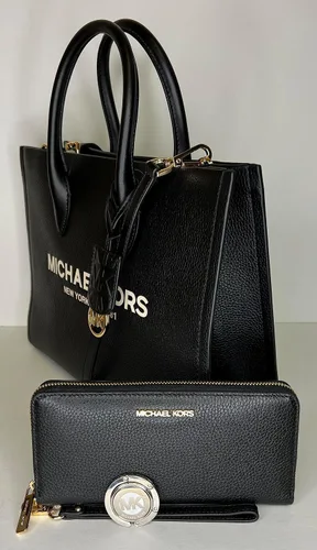 Miniatura 4 de Michael Kors Mirella MD EW Logo Tote Bag incluido con gran cartera Continental y gancho para bolso