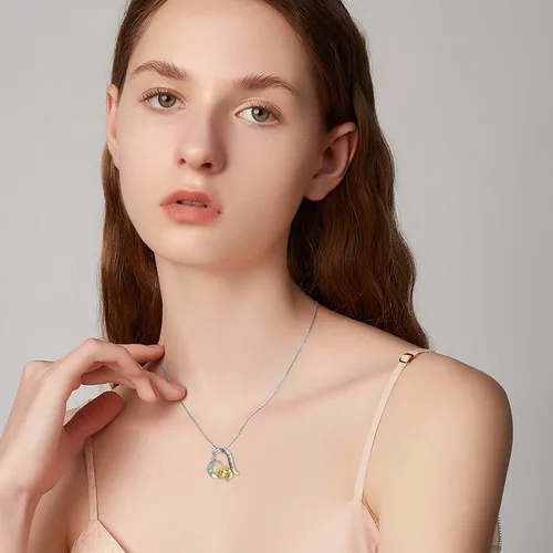 Miniatura 2 de LONAGO Collar de zorro con colgante de corazón de zorro, regalo para mujer