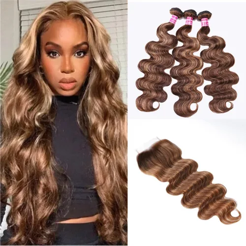Miniatura 12 de UNice 4 manojos de cabello humano brasileño ondulado, 100% real, sin procesar, extensiones de cabello humano virgen, color negro natural, 20, 22