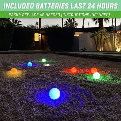 Miniatura 4 de GoSports LED Bocce Ball Game Set - Includes 8 Light Up Bocce Balls, Pallino, Case and Measuring Rope - Choose 85 mm or 100 mm