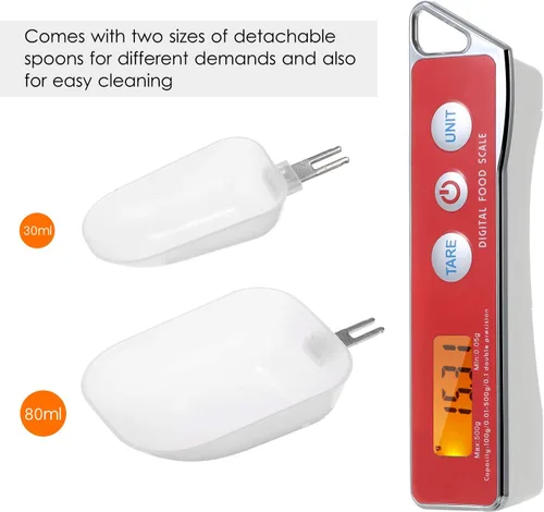 Miniatura 4 de Báscula de cuchara, escala digital de cuchara medidora electrónica, báscula de cuchara de cocina para el hogar, báscula de alimentos con función