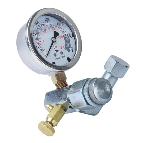 Miniatura 3 de Sistema de carga de acumulador de nitrógeno hidráulico y kit de prueba de presión, kit de manómetro hidráulico con 1 medidor y 1 manguera de gas