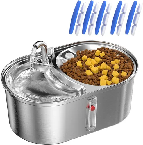 Miniatura 4 de 4 filtros de repuesto y esponjas de prefiltro de repuesto para fuente automática de mascotas de 3 L, fuente de agua para gatos, dispensador de agua
