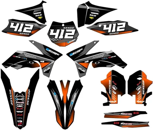Miniatura 5 de Kit de base gráfica SXF Surge Black Senge 2011-2012 compatible con KTM