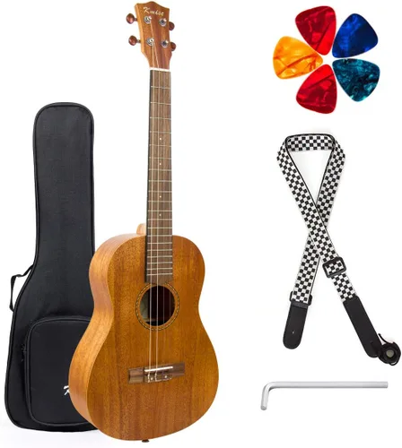Miniatura 9 de Kmise Ukelele profesional para adultos principiantes, lección en línea gratuita, ukelele soprano de caoba de 21 pulgadas con kit de iniciación