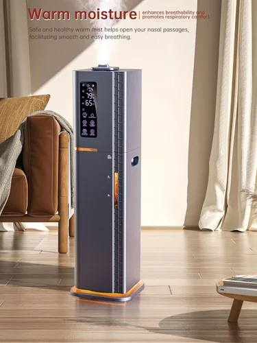 Miniatura 5 de Humidificadores de 2.64 galones para habitación grande, niebla cálida y fría de hasta 500 pies cuadrados, difusor de llenado superior de luz