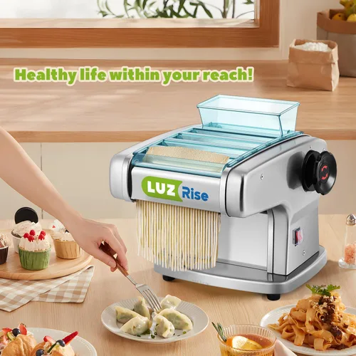 Miniatura 6 de Máquina automática para hacer pasta eléctrica, rodillo de masa de pasta fresca, acero inoxidable