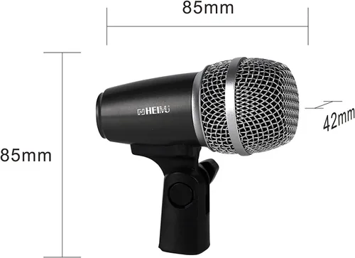 Miniatura 6 de HEIMU Kit de micrófono con cable para batería y otros instrumentos musicales (micrófono de tambor pequeño)