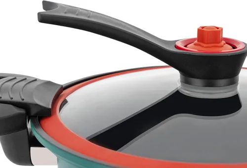 Miniatura 8 de Olla a presión micro de acero inoxidable 304, olla antiadherente de capacidad de 0.48 galones con tapa transparente y asas antideslizantes, olla a