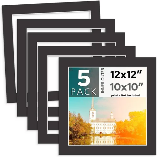 Miniatura 41 de MBC MAT BOARD CENTER, Paquete de 5 paspartús negros de 4x6 para fotos de 3x5, corte biselado, libre de ácido, grosor de 4 capas