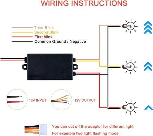 Miniatura 2 de Luz LED universal para coche, 12 V, 3 pasos, secuencial, dinámico, persecución dinámica, módulo, cajas de módulo, controlador para señal de giro