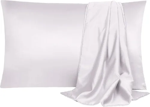 Miniatura 24 de uxcell Paquete de 2 fundas de almohada de satén de seda para cabello y piel, frescas, sedosas, suaves y transpirables, tamaño estándar de 20 x 26