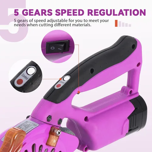 Miniatura 6 de BAOSHISHAN - Tela eléctrica inalámbrica y recargable giratoria, velocidad ajustable 2 x 2500mAh Battery, Round Blade Fabric Cutting Machine for