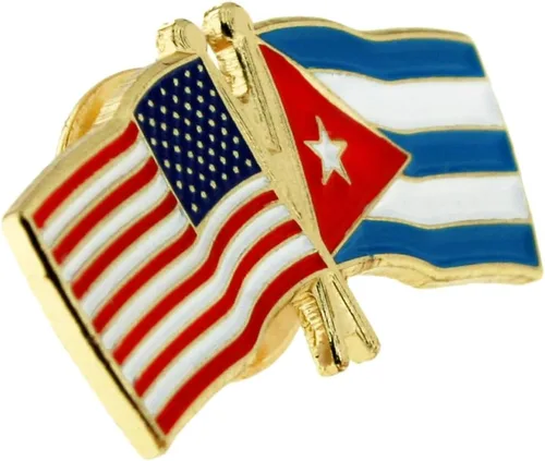 Miniatura 62 de PinMart Pin de solapa esmaltado con bandera de la amistad cruzada de Estados Unidos y el mundo