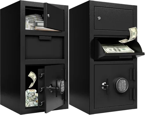 Miniatura 12 de Caja fuerte de depósito ignífuga de 2.0 pies cúbicos, caja de seguridad con ranura de depósito frontal y cerradura con combinación digital