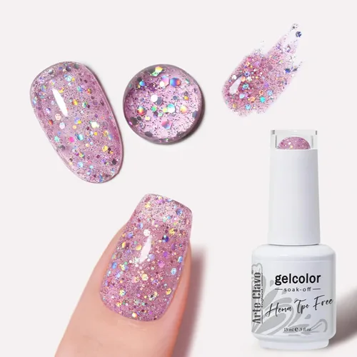 Miniatura 12 de Arte Clavo Esmalte de uñas de gel rosa lechosa de 0.5 fl oz, con luz LED, UV, remojado, transparente, rosa nude, manicura francesa, rosa claro