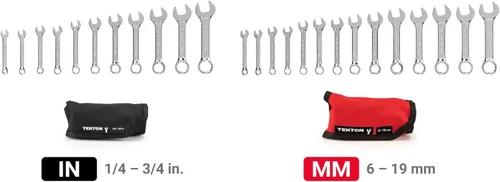Miniatura 6 de TEKTON WCB94403 - Juego de llaves combinadas con rollos, 25 piezas (1/4-3/4 pulgadas, 0.236-0.748 in)