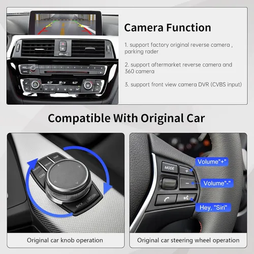 Miniatura 4 de Road Top Kit inalámbrico CarPlay Android Auto Retrofit para BMW EVO ID5/ID6 System (2017-2020), compatible con BMW 1 2 3 4 5 6 7 Series y M3 M4 M5