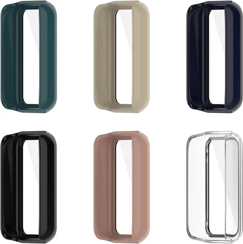 Miniatura 3 de E ECSEM Funda compatible con Amazfit Band 7 con protector de pantalla de vidrio templado integrado, cobertura completa, carcasa protectora ultrafina