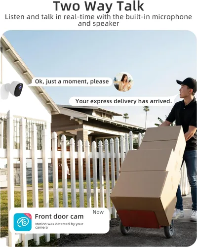 Miniatura 4 de Cámaras de seguridad WiFi 5G/2.4G inalámbricas para exteriores, cámaras WiFi alimentadas por batería 2K con detección de movimiento AI, foco