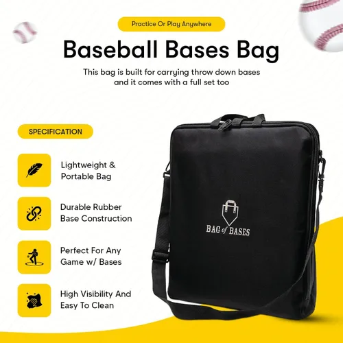 Miniatura 3 de Easy Play Deportes y aire libre, niños y adultos – Juego de bolsas de base de goma – Béisbol, Kickball, Tee Ball, Wiffle Ball – Práctica, patio