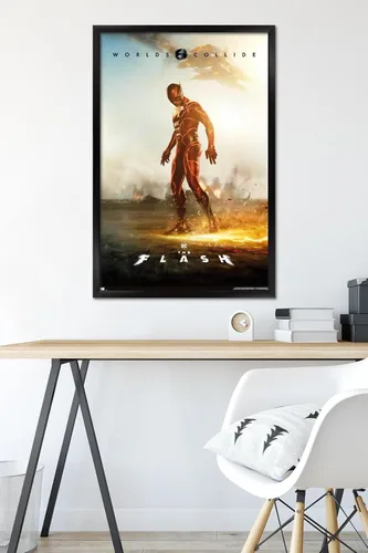 Miniatura 6 de DC Comics Movie The Flash - Póster de pared de una hoja, 34 pulgadas de largo x 22.4 pulgadas de ancho, versión enmarcada en negro Versión con marco