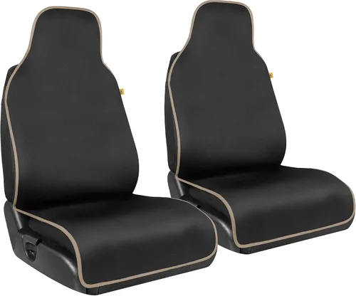 Miniatura 13 de CAT® Funda impermeable para asiento de automóvil para asientos delanteros, 1 pieza con ribete beige, funda de asiento de neopreno duradera