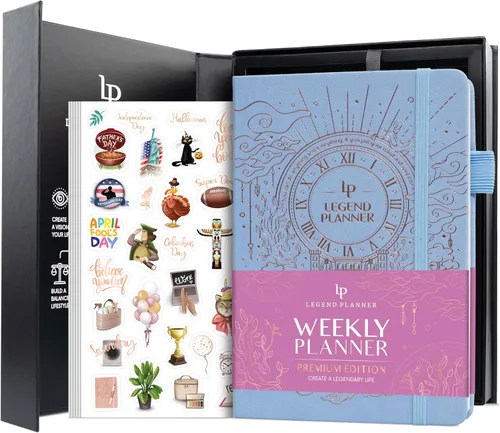 Miniatura 12 de Legend Planificador Semanal Premium – Planificador Semanal, Mensual y de Presupuesto Sin Fecha – Organizador de Vida para Gestión del Tiempo y Negro