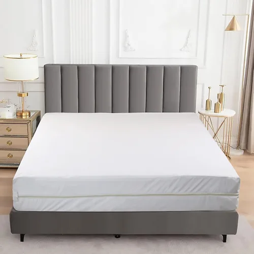 Miniatura 2 de Protector de colchón King con cremallera, protector de colchón impermeable tamaño King, suave, transpirable y sin ruido, se adapta a hasta 15