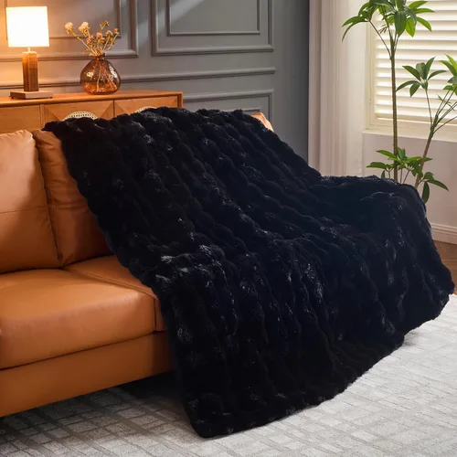 Miniatura 49 de UKELER - Manta Boho Sherpa 60" x 50" - Mantas de franela suaves y esponjosas para cama/sofá/oficina/camping A-bohemio