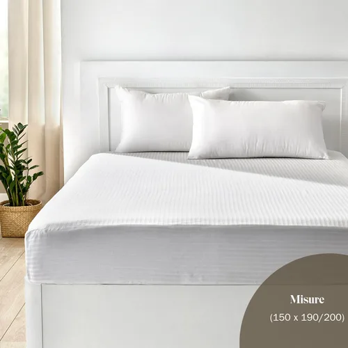 Miniatura 3 de Pikolin Home – Protector de colchón Ticking, 100% algodón, blanco, Lit 150 - 59.1 x 78.7 in