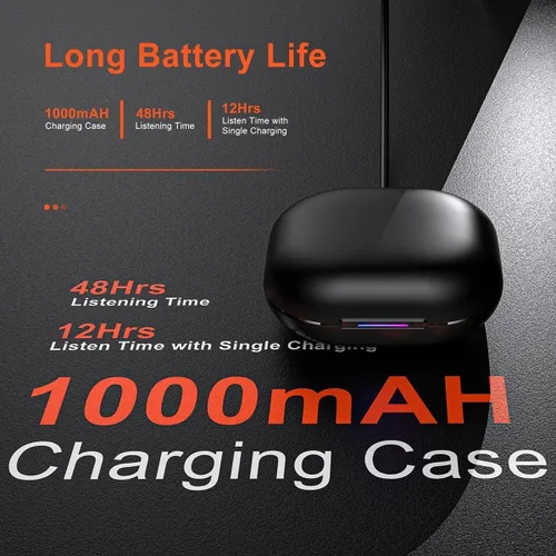 Miniatura 4 de Auriculares abiertos inalámbricos Bluetooth 5.3 conducción de aire en los oídos, IPX5 impermeables para deportes, micrófonos de llamada clara, Negro