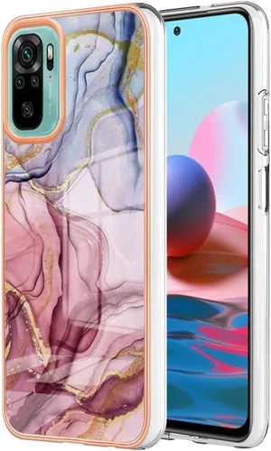 XYX Funda compatible con Xiaomi Redmi Note 10s, mármol galvanizado TPU delgado cuerpo completo elegante funda protectora a prueba de golpes para