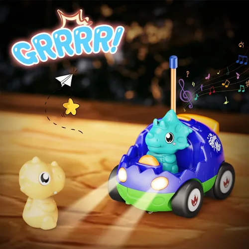 Miniatura 4 de Kidz do 2 Pack Juguetes de dinosaurio con control remoto para niños pequeños de 2 a 5 años, regalos de Navidad y cumpleaños para niños de 2 a 5